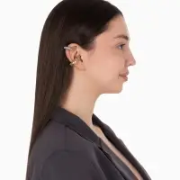 Серьги &laquo;Каффы&raquo;, набор 2 шт. бублики, цвет серебро с золотом