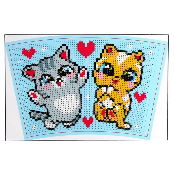 Термостакан детский, с вставкой из алмазной мозаики &laquo;Котик&raquo;, 450 мл