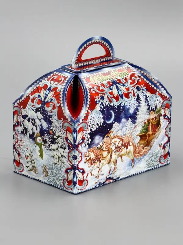 Подарочная новогодняя коробка «ЗИМНЯЯ ТРОЙКА в синем» Ларец малый, 18.5×12.5×19 см Подарочная новогодняя коробка «ЗИМНЯЯ ТРОЙКА в синем» Ларец малый, 18.5×12.5×19 см