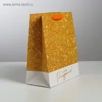 Пакет подарочный ламинированный, упаковка, &laquo;С Днём Рождения!&raquo;, ML 23&times;27&times;11.5 см