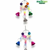 Игрушка для птиц "Кольцо" с колокольчиками, 13,5 х 5 см, микс цветов