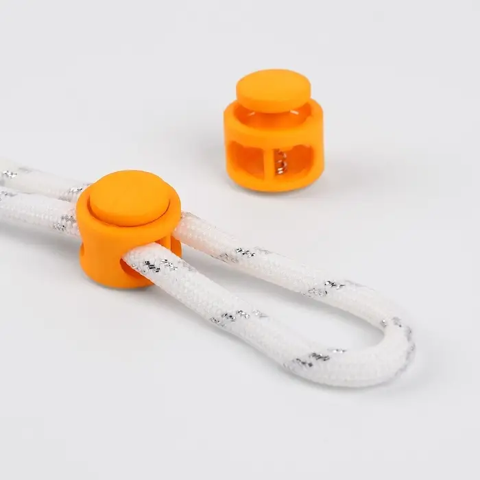 Набор для шнурков, d=5 мм, фиксатор и наконечник, 2 пары, оранжевый Набор для шнурков, d=5 мм, фиксатор и наконечник, 2 пары, оранжевый