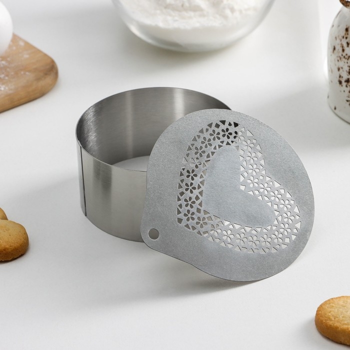 Форма для выкладки с прессом и трафаретом «Любовь», 8×4 см Форма для выкладки с прессом и трафаретом «Любовь», 8×4 см