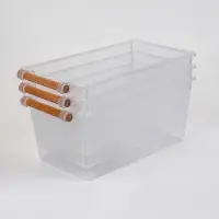 Корзины для хранения Wood Fusion, набор 3 шт.: 33&times;18&times;14 см, пластик, буковое дерево