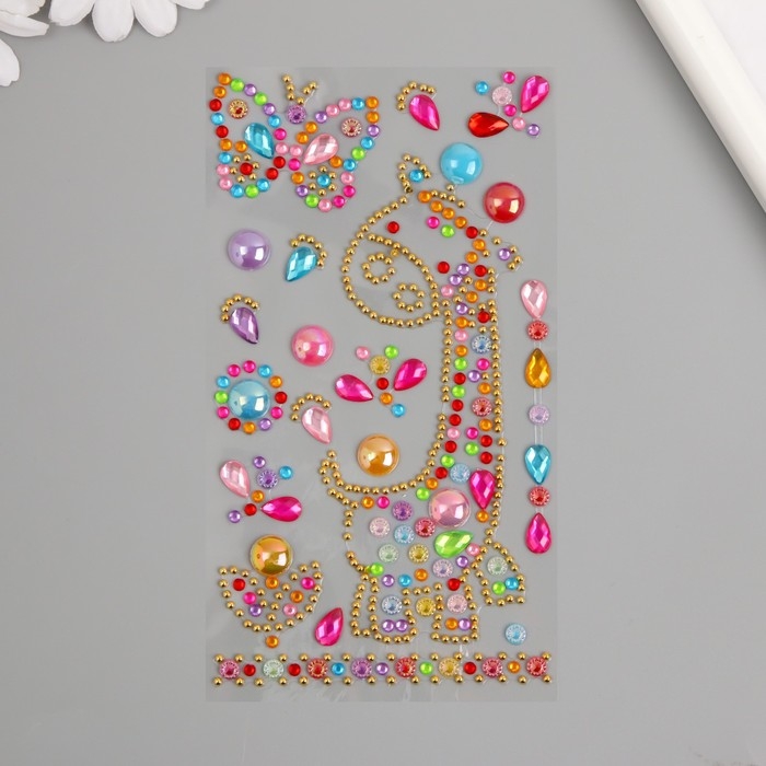 Декоративные украшения из страз Декоративные украшения из страз "Жираф и бабочка"