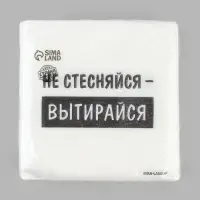 Салфетки бумажные однослойные &laquo;Не стесняйся-вытирайся&raquo;, 24&times;24 см, набор 50 шт.