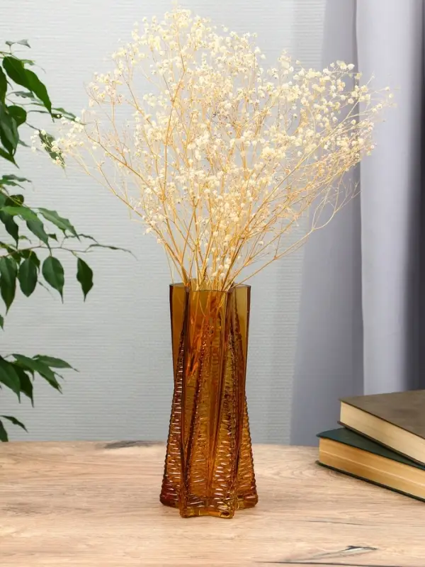 Ваза стекло настольная  Ваза стекло настольная "Флоранс" 25х11х9 см, коричневый