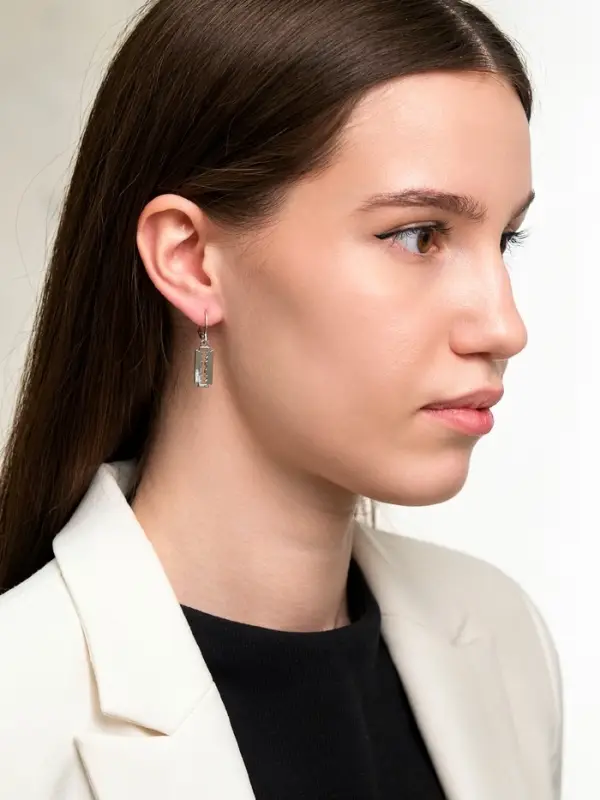 Серьги металл &laquo;Лезвие&raquo;, цвет серебро