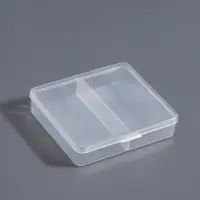 Органайзер для хранения мелочей, 2 ячейки, 7.3×6.3×1.6 см, прозрачный