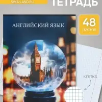 Тетрадь предметная Calligrata TOP &laquo;Школьный стиль&raquo;, 48 листов в клетку Английский язык, со справочным материалом, пластиковая обложка, блок офсет