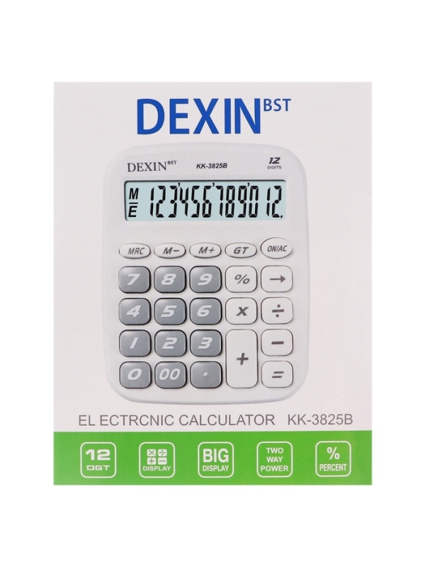 Калькулятор настольный 12-разрядный КК-3825В, черный Калькулятор настольный 12-разрядный КК-3825В, черный