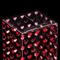 Складная прозрачная коробка из PVC, для упаковки подарков, «Сердечки», 4.5×5×7.5 см