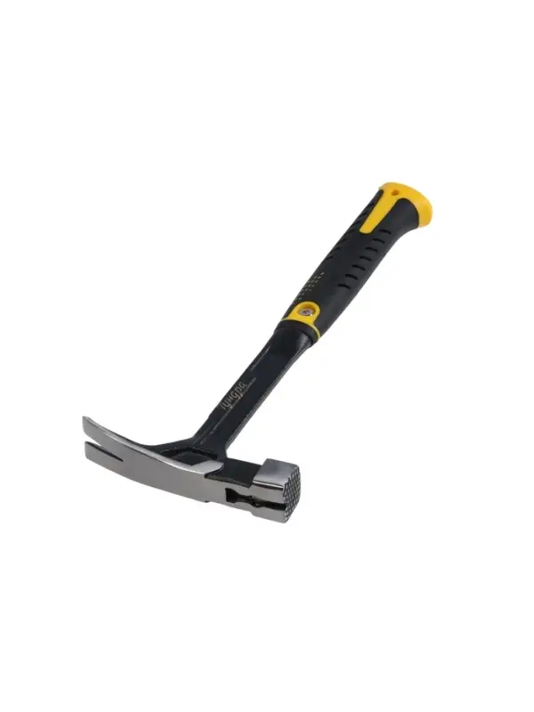 Молоток-гвоздодер ТУНДА ПРОФИ, цельнокованый, квадратный боек с магнитом, 2К рукоятка, 600 г   10777 Молоток-гвоздодер ТУНДА ПРОФИ, цельнокованый, квадратный боек с магнитом, 2К рукоятка, 600 г   10777