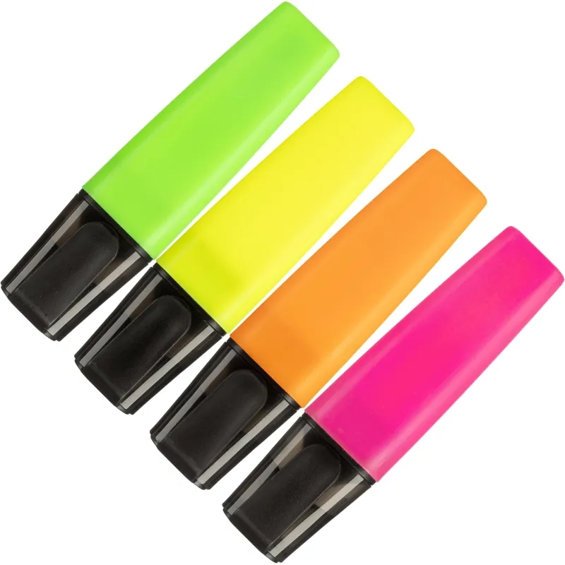 Маркер текстовыделитель 1-5мм набор 4цв/наб, пвх пакет (жел,зел,оран,роз)
