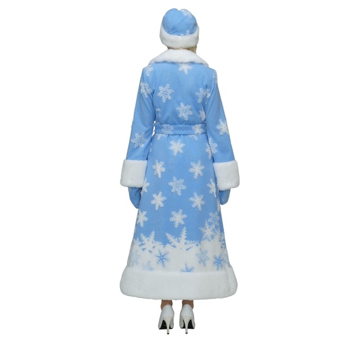 Карнавальный костюм «Снегурочка со звёздами», шубка, шапочка, рукавички, р. 52 Карнавальный костюм «Снегурочка со звёздами», шубка, шапочка, рукавички, р. 52