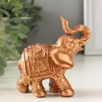 Фигурка гипс &laquo;Слон резной&raquo;, 10&times;9.5&times;3 см, под бронзу