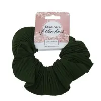 Резинка для волос QF &laquo;Орбита&raquo;, жатка классика, 12 см, зелёная