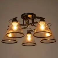 Светильник потолочный BayerLux &laquo;Эдотт&raquo;, люстра 5хЕ27, 40 Вт, чёрный, 53&times;53&times;25 см