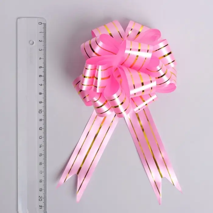Бант-шар №3 Бант-шар №3 "Золотые полосы", цвет розовый