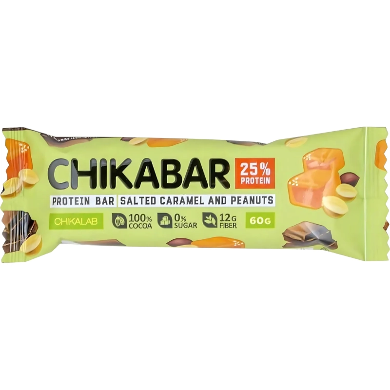 Батончик Chikalab глазированный с протеином Арахис, 60г