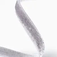 Лента бархатная, с серебряным люрексом, 6 мм, 18&plusmn;1 м, серая №184