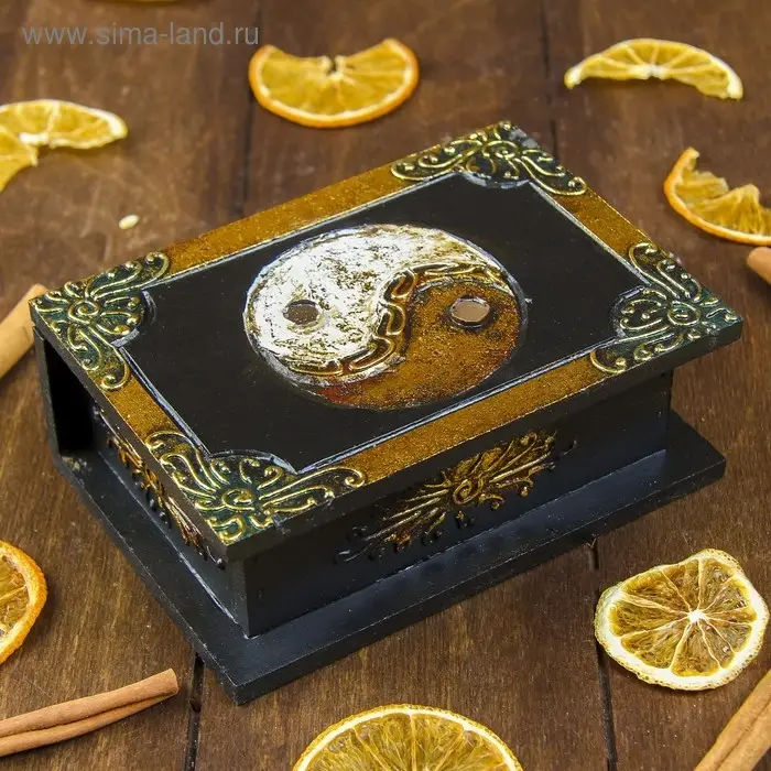 Шкатулка Шкатулка "Ин-Янь" 15х10х5 см, МДФ