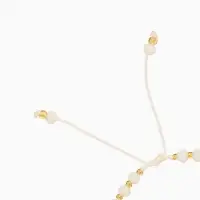 Браслет, длина 16 см, цв. белый, золотой