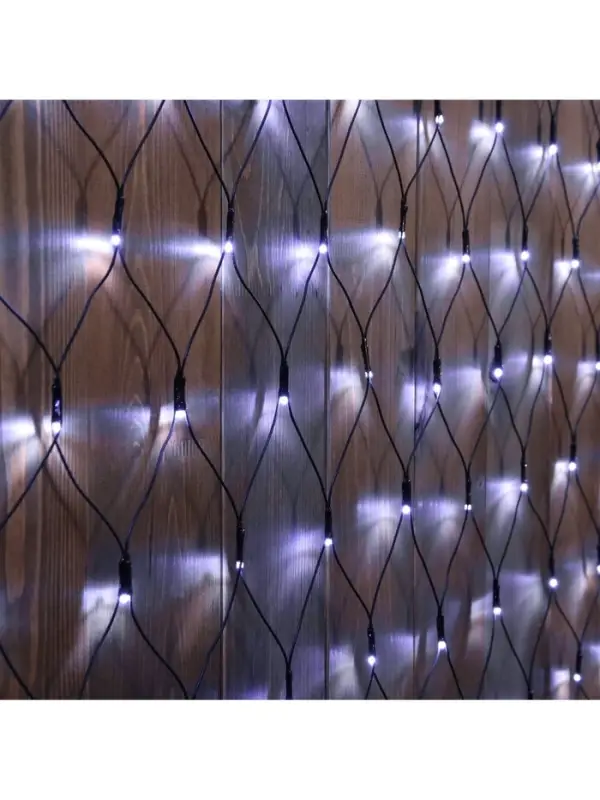 Гирлянда &laquo;Сеть&raquo; 2&times;3 м, IP44, УМС, тёмная нить, 384 LED, свечение белое, 220 В