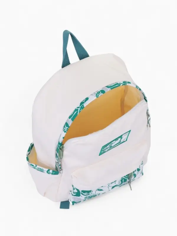 Рюкзак школьный на молнии, с карманами, принтом, 27&times;13&times;39 см, белый