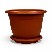 Горшок для цветов с поддоном &laquo;Борнео&raquo;, 25.8 л, пластиковый, цвет терракотовый