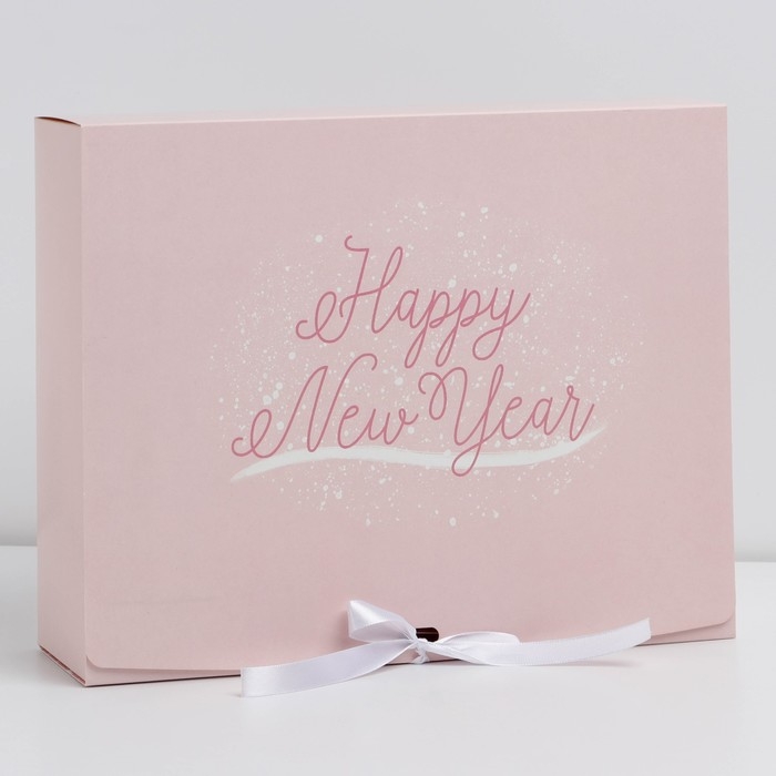 Коробка подарочная новогодняя складная двухсторонняя «Розовый Новый год», 31 х 24.5 х 8 см, Новый год Коробка подарочная новогодняя складная двухсторонняя «Розовый Новый год», 31 х 24.5 х 8 см, Новый год