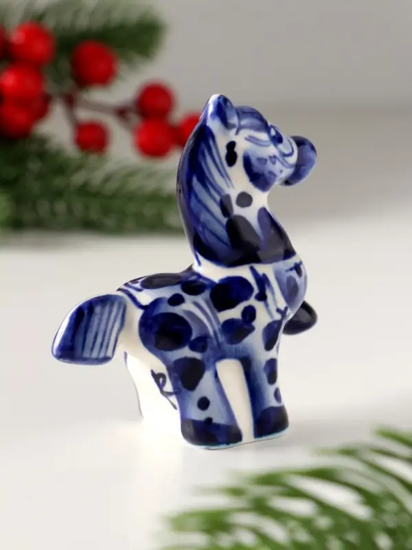 Сувенир Конь Циркач, 7х7х3см, гжель Сувенир Конь Циркач, 7х7х3см, гжель