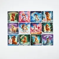 Набор магнитов новогодних «Волшебный Новый Год» полимер 7×7 см 12 шт. Набор магнитов новогодних «Волшебный Новый Год» полимер 7×7 см 12 шт.