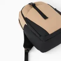 Рюкзак, 27*13*38,5 см, 2 отд 3н/карм, Комби, Водонепрон. дно, бежевый/черн