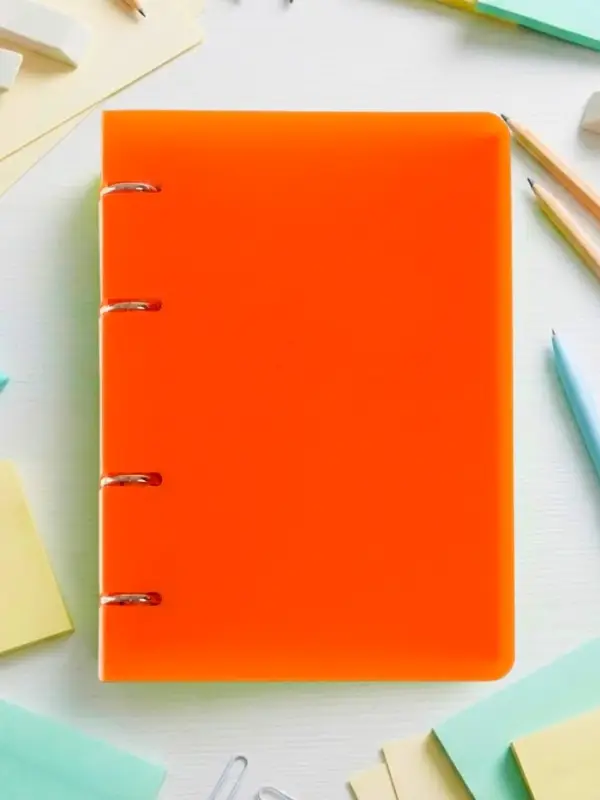 Тетрадь на кольцах Calligrata A5, 80 листов, в клетку, пластиковая обложка, блок офсет, оранжевая