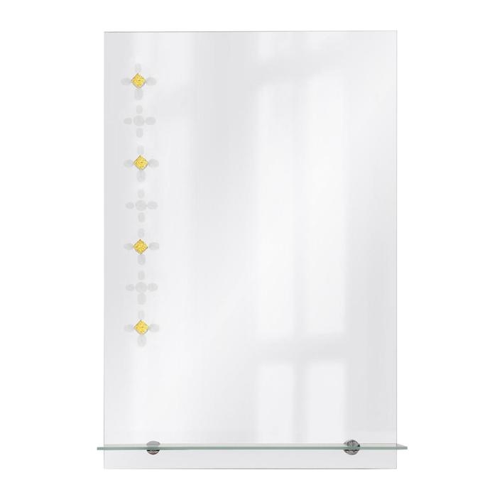 Зеркало «Ромб», с пескоструйной графикой, настенное, с полочкой, 40×60 см Зеркало «Ромб», с пескоструйной графикой, настенное, с полочкой, 40×60 см