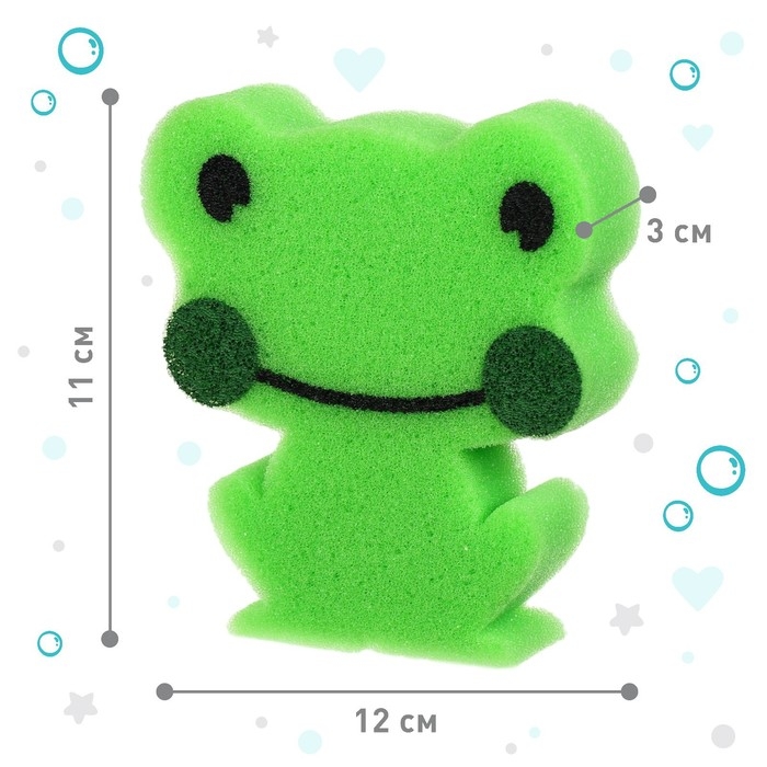 Детская губка для купания «Лягушка», поролон Детская губка для купания «Лягушка», поролон