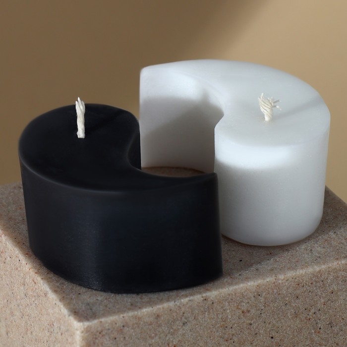 Свеча интерьерная «Инь-Ян», черно-белая Свеча интерьерная «Инь-Ян», черно-белая