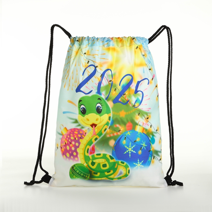 Новый год 2025. Новогодний мешок для подарков на шнурке «Змея», символ года, цвет разноцветный Новый год 2025. Новогодний мешок для подарков на шнурке «Змея», символ года, цвет разноцветный