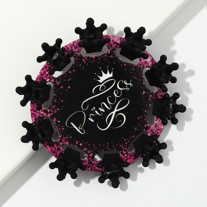 Краб для волос , мини , набор «Принцесса»,10 шт.,1,5 х1,5 см Краб для волос , мини , набор «Принцесса»,10 шт.,1,5 х1,5 см