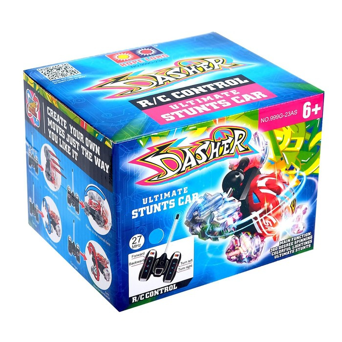 Перевёртыш радиоуправляемый «Скорость», работает от батареек, 27 MHz, световые эффекты, МИКС Перевёртыш радиоуправляемый «Скорость», работает от батареек, 27 MHz, световые эффекты, МИКС