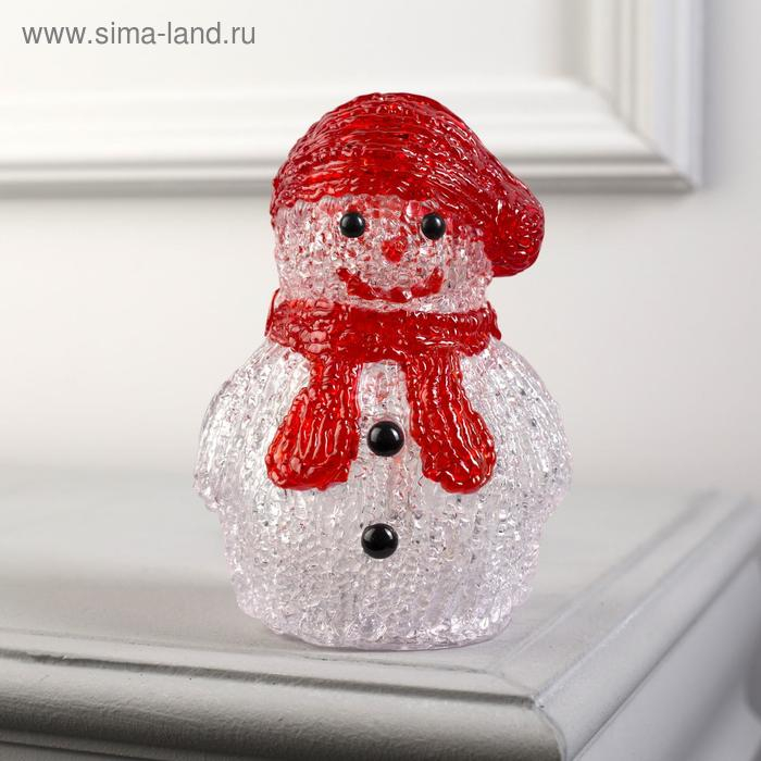 Светодиодная фигура «Снеговичок в шапке» 7 × 15 × 7 см, акрил, 8 LED, батарейки ААх2 (не в комплекте), свечение белое Светодиодная фигура «Снеговичок в шапке» 7 × 15 × 7 см, акрил, 8 LED, батарейки ААх2 (не в комплекте), свечение белое