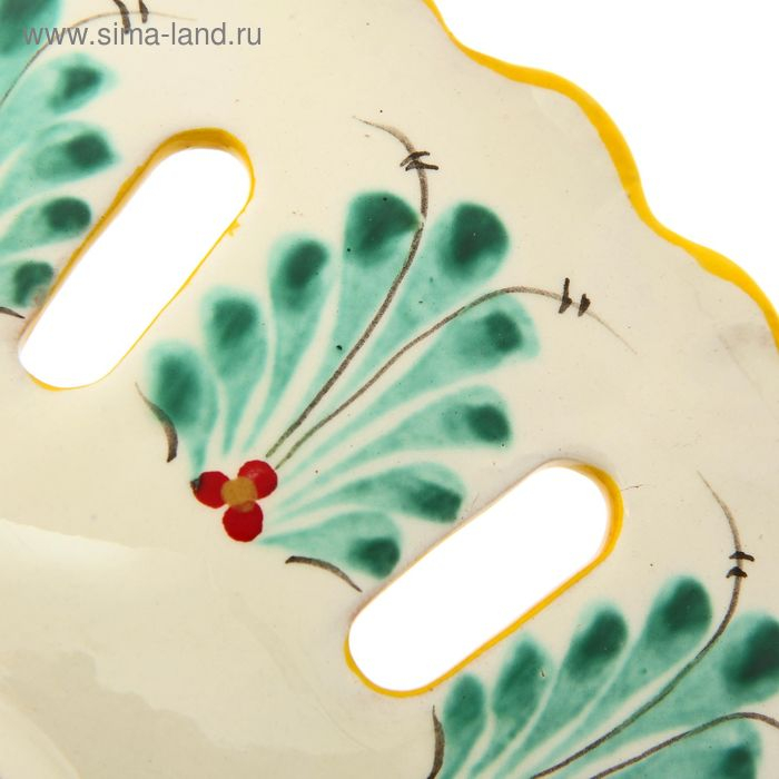 Фруктовница Риштанская Керамика  Фруктовница Риштанская Керамика "Узоры", 28 см, жёлтая