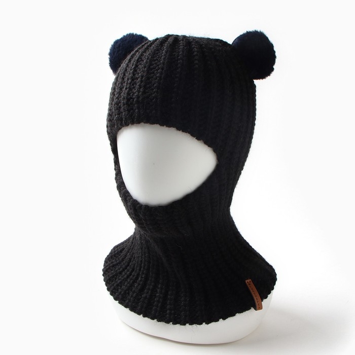 Шапка-шлем детский, цвет черный, размер 50-52 Шапка-шлем детский, цвет черный, размер 50-52