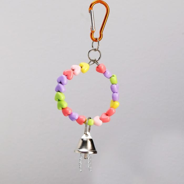 Игрушка для птиц  Игрушка для птиц "Кольцо из бусин" с колокольчиком, 6 х 17 см