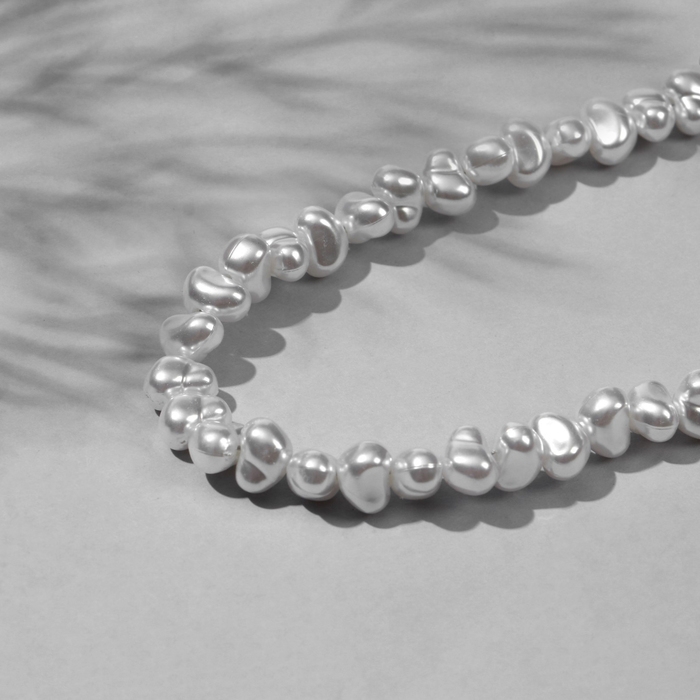 Бусины пластиковые на нити «Жемчуг» 1×0,7×0,3 см, (набор 110 шт.), цвет белый Бусины пластиковые на нити «Жемчуг» 1×0,7×0,3 см, (набор 110 шт.), цвет белый