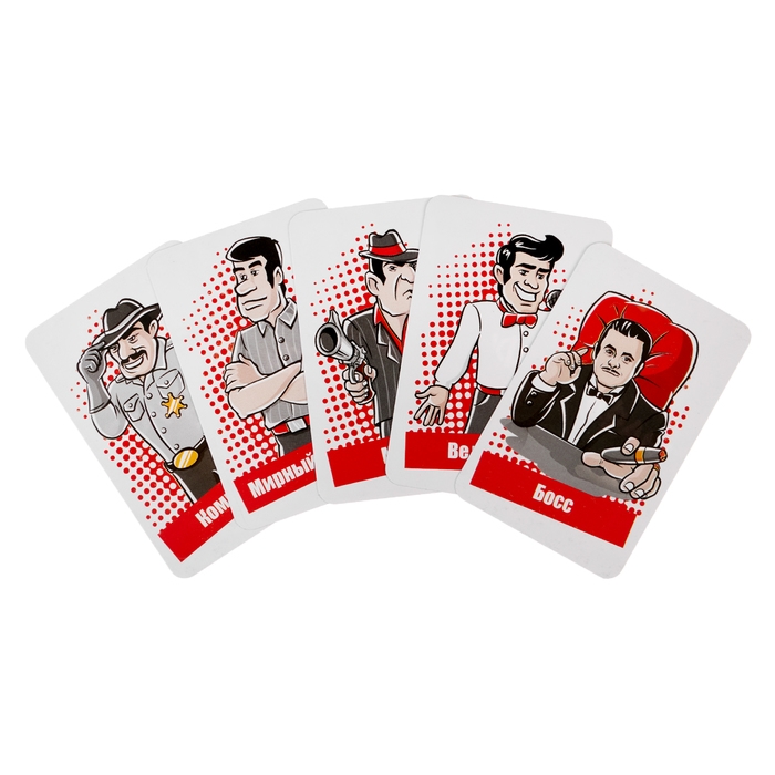 Настольная игра для детей и взрослых  Настольная игра для детей и взрослых "МафиОZ", 18 игральных + 5 карт с правилами, 5.5х8.5 см