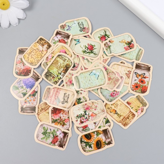 Наклейки для творчества Наклейки для творчества "Баночки с воспоминаниями" набор 46 шт 4,4х6,4 см