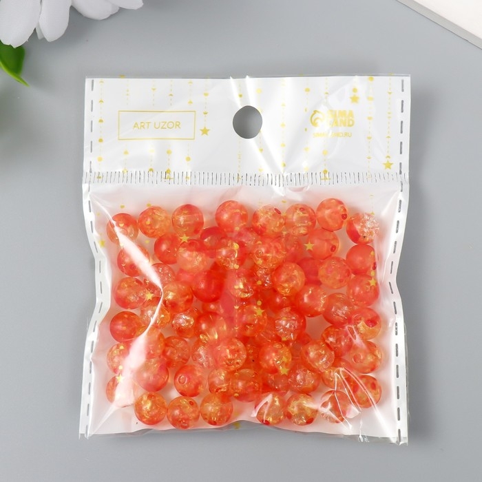 Бусины для творчества пластик Бусины для творчества пластик "Мыльный пузырь красно-жёлтый" набор 20 гр 0,8х0,8х0,8 см