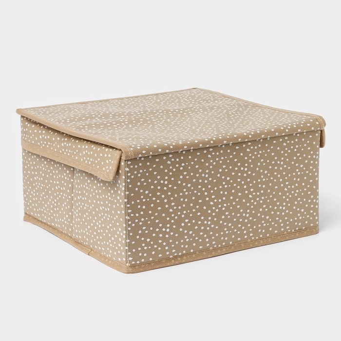 Короб для хранения Доляна Points, 30×28×15 см, цвет бежевый Короб для хранения Доляна Points, 30×28×15 см, цвет бежевый
